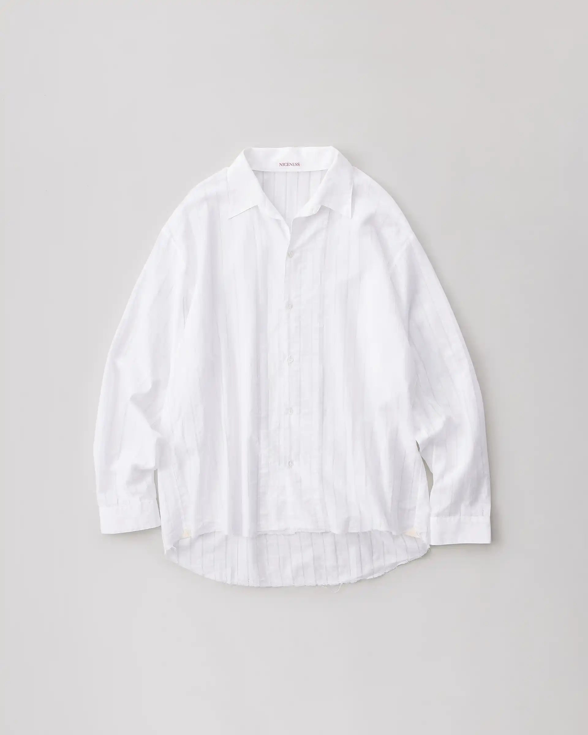 NICENESS 25SS D.CASTELINO / Open Collar Shirt - Pull Stripe Khadi
